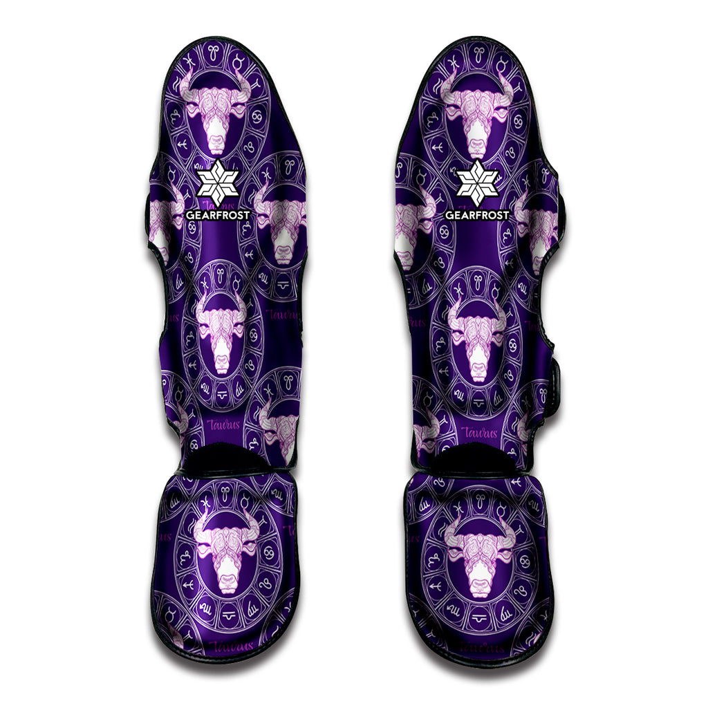 Purple Taurus Zodiac Pattern Print Muay Thai Shin Guard