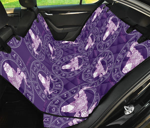 Purple Taurus Zodiac Pattern Print Pet Car Back Seat Cover