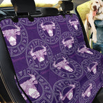 Purple Taurus Zodiac Pattern Print Pet Car Back Seat Cover