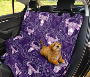 Purple Taurus Zodiac Pattern Print Pet Car Back Seat Cover