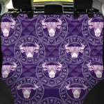 Purple Taurus Zodiac Pattern Print Pet Car Back Seat Cover