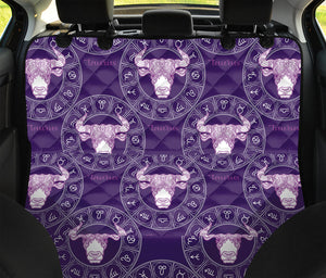 Purple Taurus Zodiac Pattern Print Pet Car Back Seat Cover