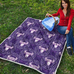 Purple Taurus Zodiac Pattern Print Quilt
