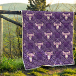 Purple Taurus Zodiac Pattern Print Quilt