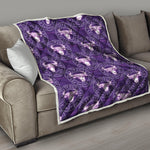 Purple Taurus Zodiac Pattern Print Quilt