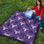 Purple Taurus Zodiac Pattern Print Quilt