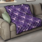 Purple Taurus Zodiac Pattern Print Quilt
