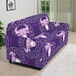 Purple Taurus Zodiac Pattern Print Sofa Cover