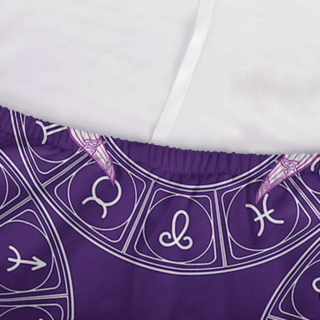 Purple Taurus Zodiac Pattern Print Sofa Cover