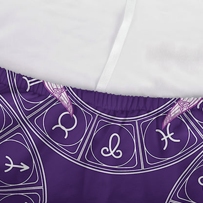 Purple Taurus Zodiac Pattern Print Sofa Cover