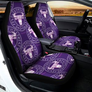 Purple Taurus Zodiac Pattern Print Universal Fit Car Seat Covers