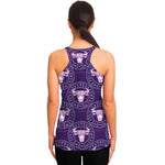 Purple Taurus Zodiac Pattern Print Women's Racerback Tank Top
