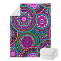 Purple Teal Circle Mandala Print Blanket