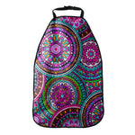 Purple Teal Circle Mandala Print Car Seat Organizers