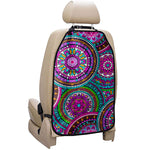 Purple Teal Circle Mandala Print Car Seat Organizers