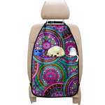 Purple Teal Circle Mandala Print Car Seat Organizers