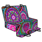 Purple Teal Circle Mandala Print Pet Car Back Seat Cover