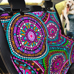 Purple Teal Circle Mandala Print Pet Car Back Seat Cover