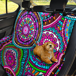 Purple Teal Circle Mandala Print Pet Car Back Seat Cover