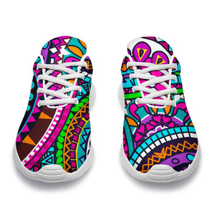 Purple Teal Circle Mandala Print Sport Shoes GearFrost