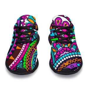 Purple Teal Circle Mandala Print Sport Shoes GearFrost