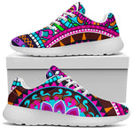 Purple Teal Circle Mandala Print Sport Shoes GearFrost