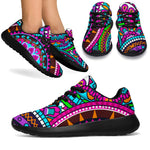 Purple Teal Circle Mandala Print Sport Shoes GearFrost