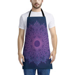 Purple Trippy Mandala Print Apron