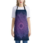 Purple Trippy Mandala Print Apron