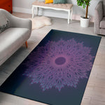 Purple Trippy Mandala Print Area Rug
