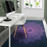 Purple Trippy Mandala Print Area Rug