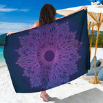Purple Trippy Mandala Print Beach Sarong Wrap