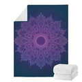 Purple Trippy Mandala Print Blanket