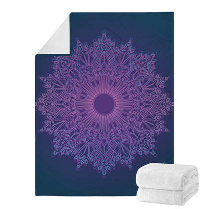 Purple Trippy Mandala Print Blanket