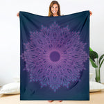 Purple Trippy Mandala Print Blanket