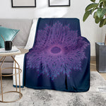 Purple Trippy Mandala Print Blanket