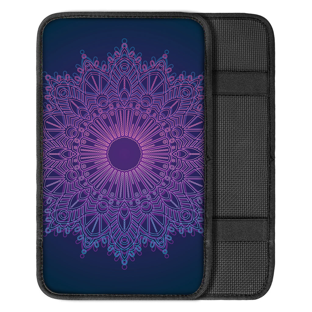 Purple Trippy Mandala Print Car Center Console Cover