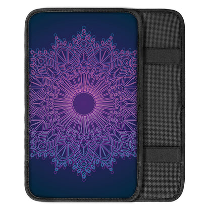 Purple Trippy Mandala Print Car Center Console Cover