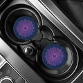 Purple Trippy Mandala Print Car Coasters