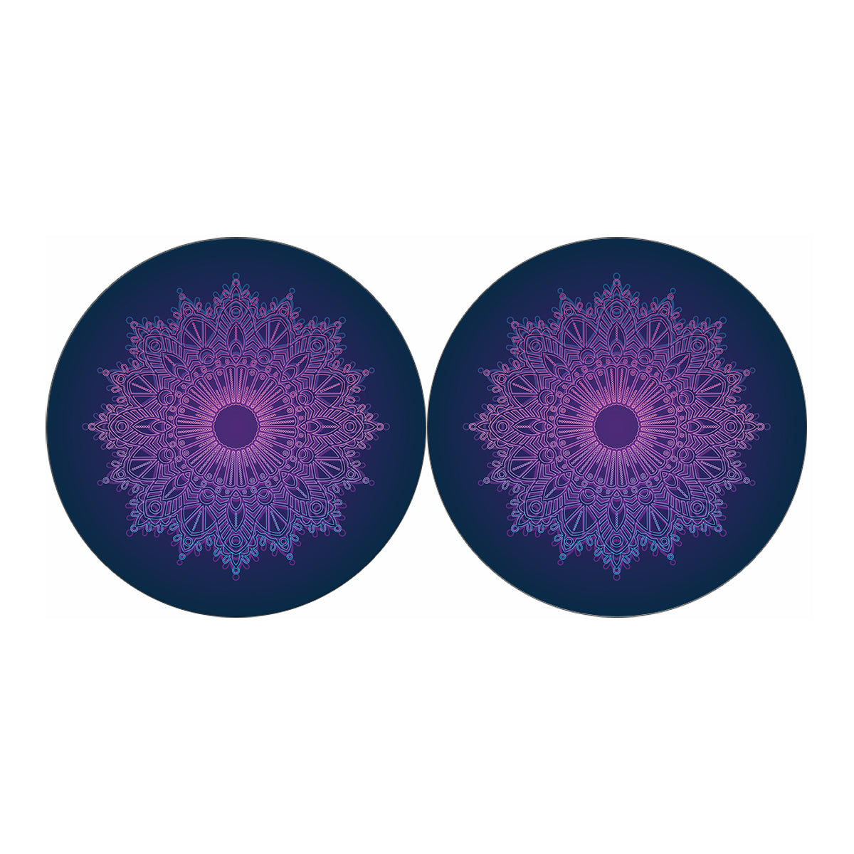 Purple Trippy Mandala Print Car Coasters