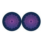 Purple Trippy Mandala Print Car Coasters