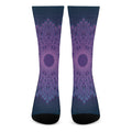 Purple Trippy Mandala Print Crew Socks