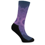 Purple Trippy Mandala Print Crew Socks