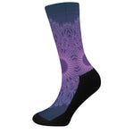 Purple Trippy Mandala Print Crew Socks