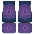 Purple Trippy Mandala Print Front and Back Car Floor Mats