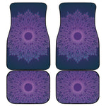 Purple Trippy Mandala Print Front and Back Car Floor Mats