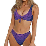Purple Trippy Mandala Print Front Bow Tie Bikini