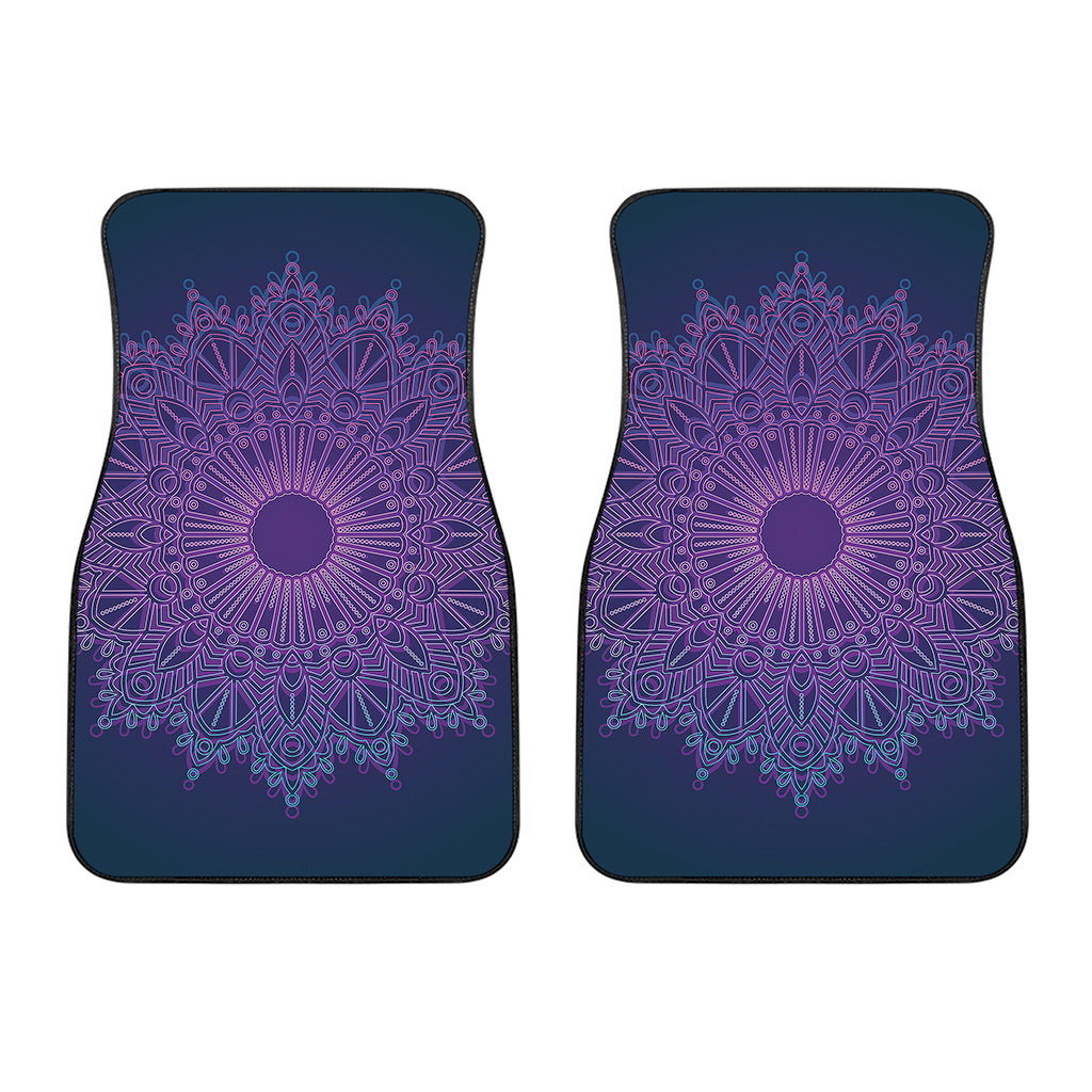 Purple Trippy Mandala Print Front Car Floor Mats