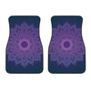 Purple Trippy Mandala Print Front Car Floor Mats