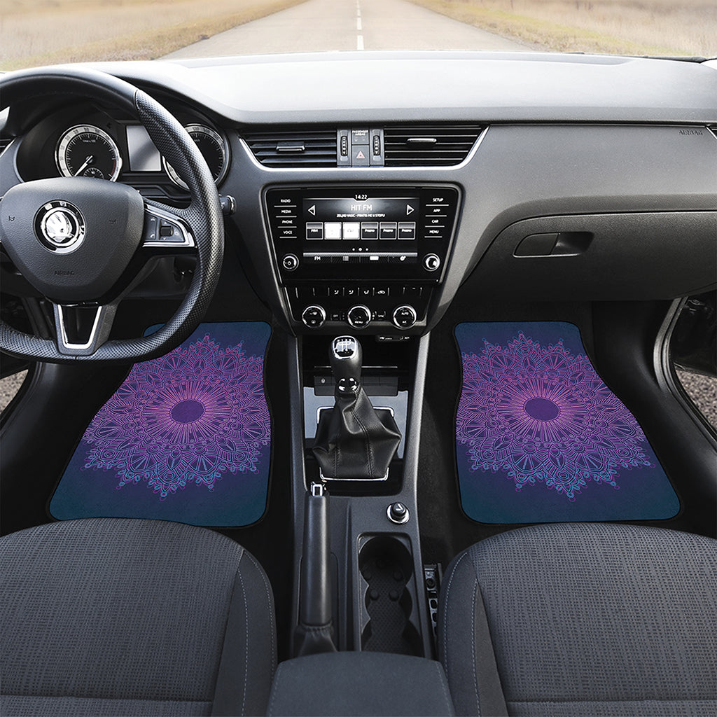 Purple Trippy Mandala Print Front Car Floor Mats